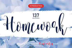 Homework Handwriten Font