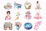 Watercolor Rose Relaxation Clipart, an Illustration by Design Market (Thumbnail 2 of 4)
