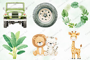 Safari Animals Watercolor Clipart, an Illustration by Creative Art (Thumbnail 5 of 10)