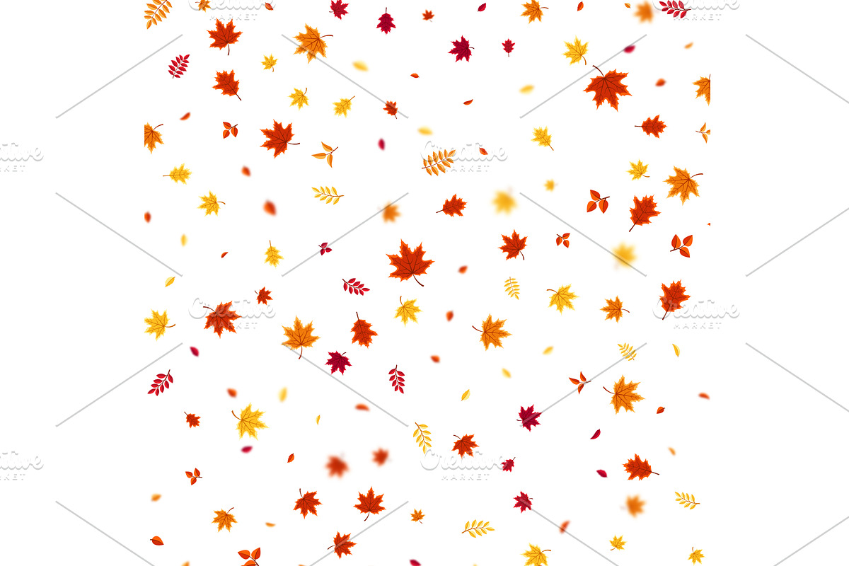 Autumn flying and falling leaves, an Illustration by 32pixels