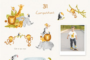Safari kid's watercolor illustration, an Animal Illustration by Fedulova Art (Thumbnail 2 of 16)