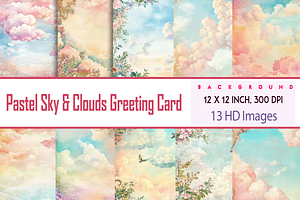 Pastel Sky & Clouds Greeting Card