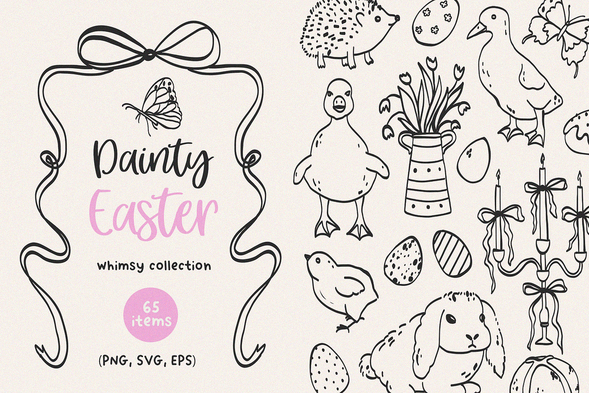 DAINTY EASTER - whimsy hand drawn, a Seasonal Illustration by Madiwaso (Photo 1 of 14)