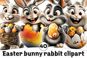 Easter bunny rabbit clipart, an Illustration by Design Market (Thumbnail 1 of 5)