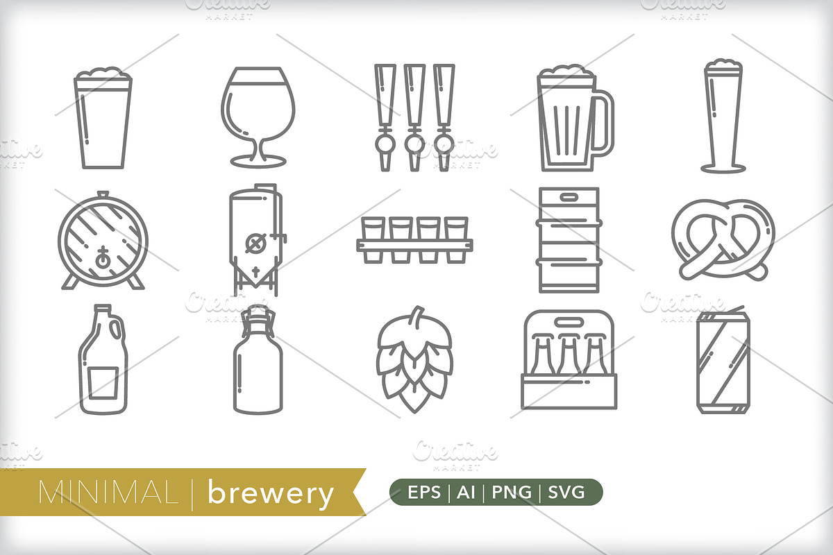 Minimal brewery icons, an Outline Icon by Picture Window (Photo 1 of 5)