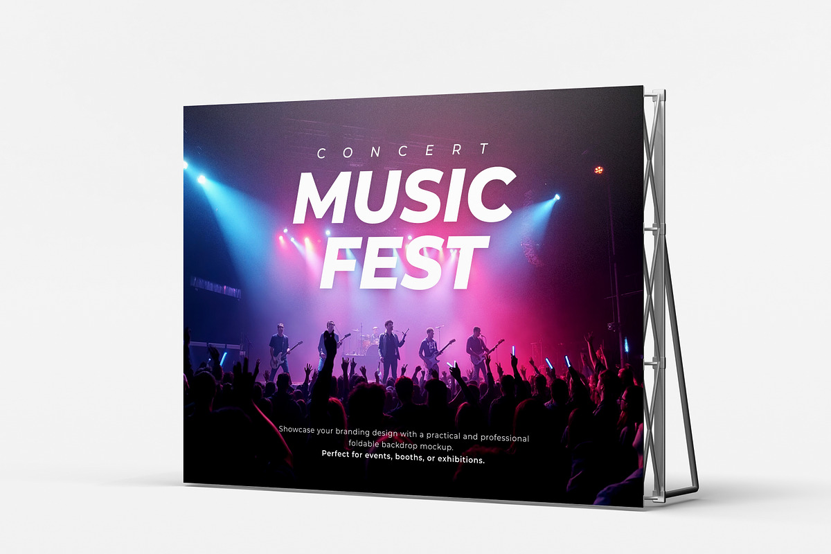 Foldable Backdrop Stand Mockup, an Advertising Mockup by SLAB! Design (Photo 5 of 5)