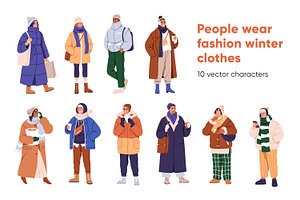 People in fashion winter clothes set, a Person Illustration by Good Studio