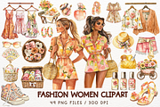 Fashion Women Clipart Watercolor PNG, a Decorative Illustration by Maysa Art (Thumbnail 1 of 6)