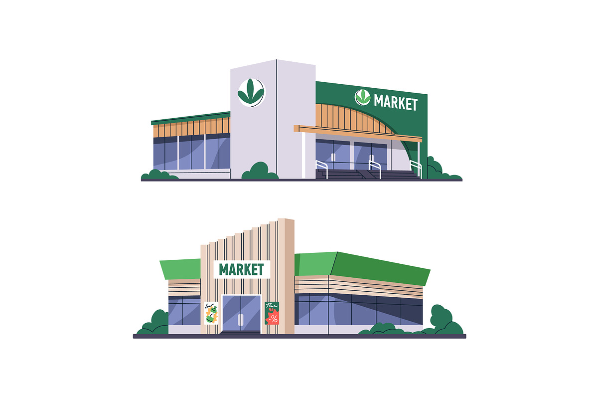 Shopping centers, malls, stores set, an Object Illustration by Good Studio (Photo 5 of 5)