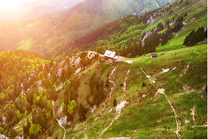 Mountain landscape with shelter