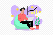 Business Profit Growth Illustration, a Work Illustration by Partikusi Design (Thumbnail 3 of 3)