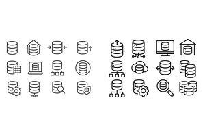Various database icons representing, a Technology Photo by ZinetroN