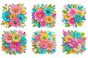 Watercolor Brushstroke Flowers PNG, an Illustration by SinaCreation (Thumbnail 3 of 6)