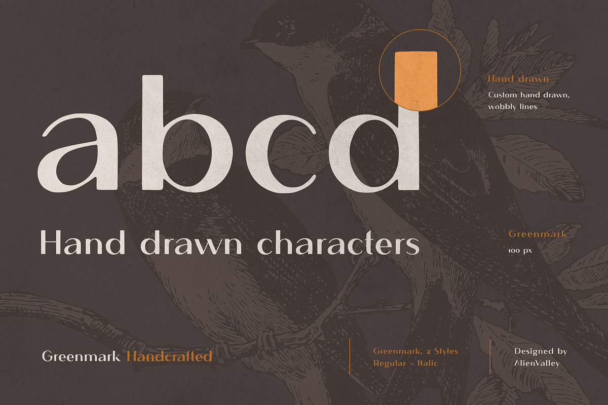 Greenmark - Hand Drawn Sans Serif, a Sans Serif Font by AlienValley (Photo 2 of 9)