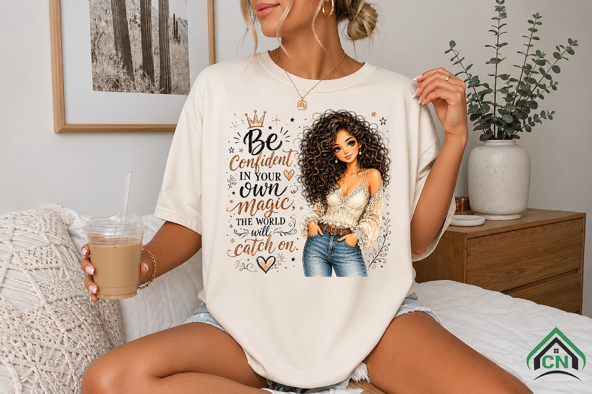 Brown Hair Girl Be Confident PNG, a Seasonal Illustration by Craft Nest (Photo 5 of 6)
