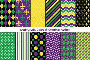 Mardi Gras Digital Paper Set