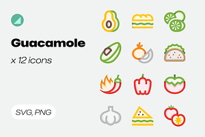 Basicons / Food / Guacamole Icons, a Duotone Icon by Danil Polshin