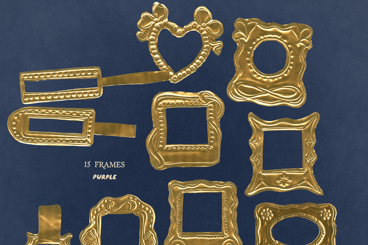 Gold Foil Objects & Frames, an Object Graphic by Purple (Photo 5 of 9)