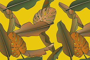 Tropical leaves pattern.