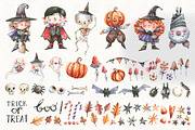 Halloween Characters, a Seasonal Illustration by Watercolor by Tonia Tkach (Thumbnail 2 of 7)