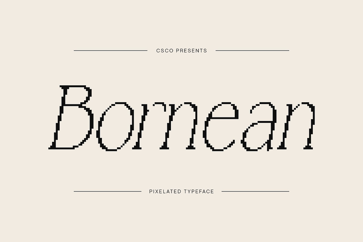 Bornean Pixel, a Serif Font by Craft Supply Co. (Photo 1 of 8)