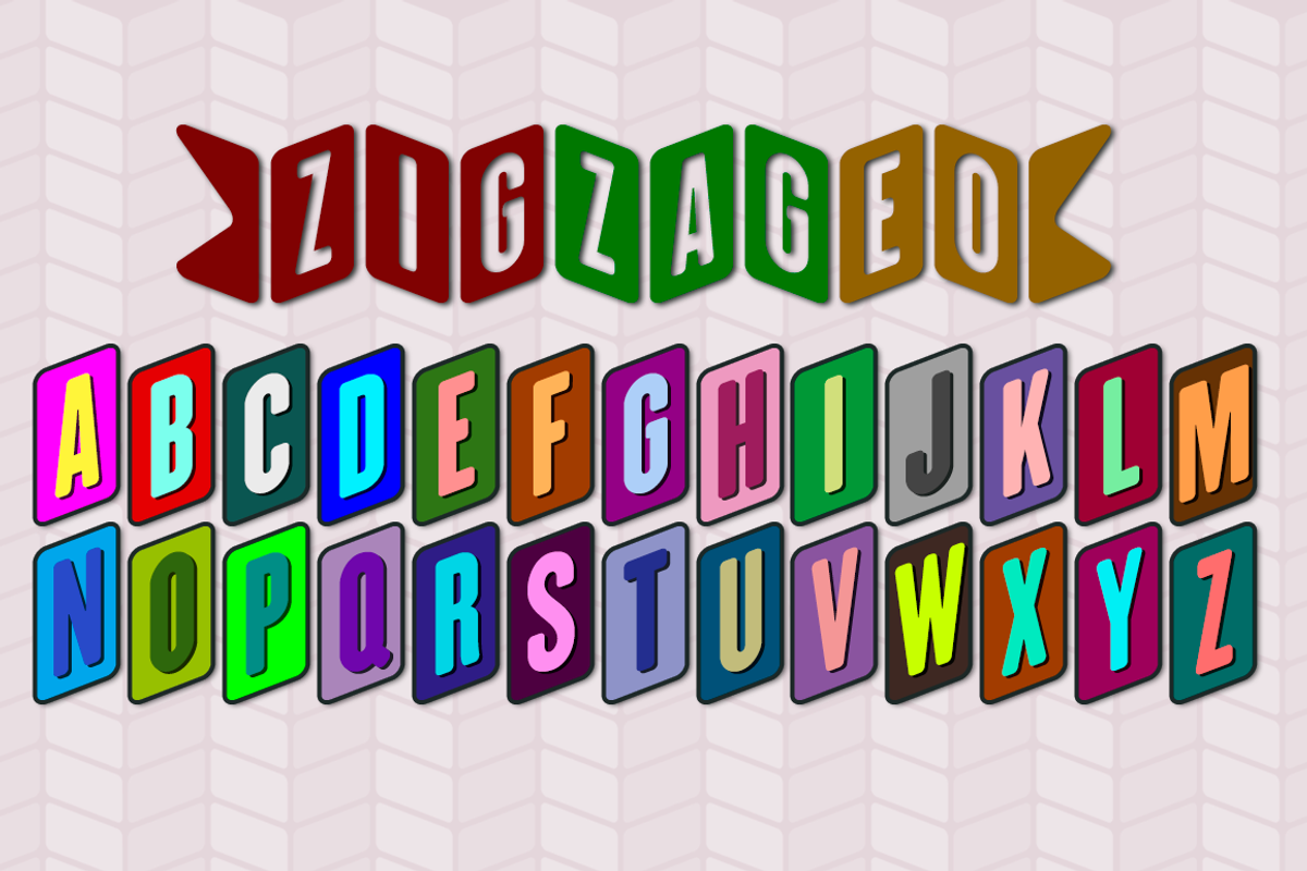 Zigzageo -3 fonts-, a Sans Serif Font by deFharo (Photo 5 of 5)