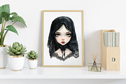Watercolor Halloween Doll Clipart, an Illustration by Canvas Craft (Thumbnail 6 of 8)