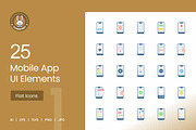25 Mobile App UI Elements Flat, an Icon by IconBunny (Thumbnail 1 of 2)