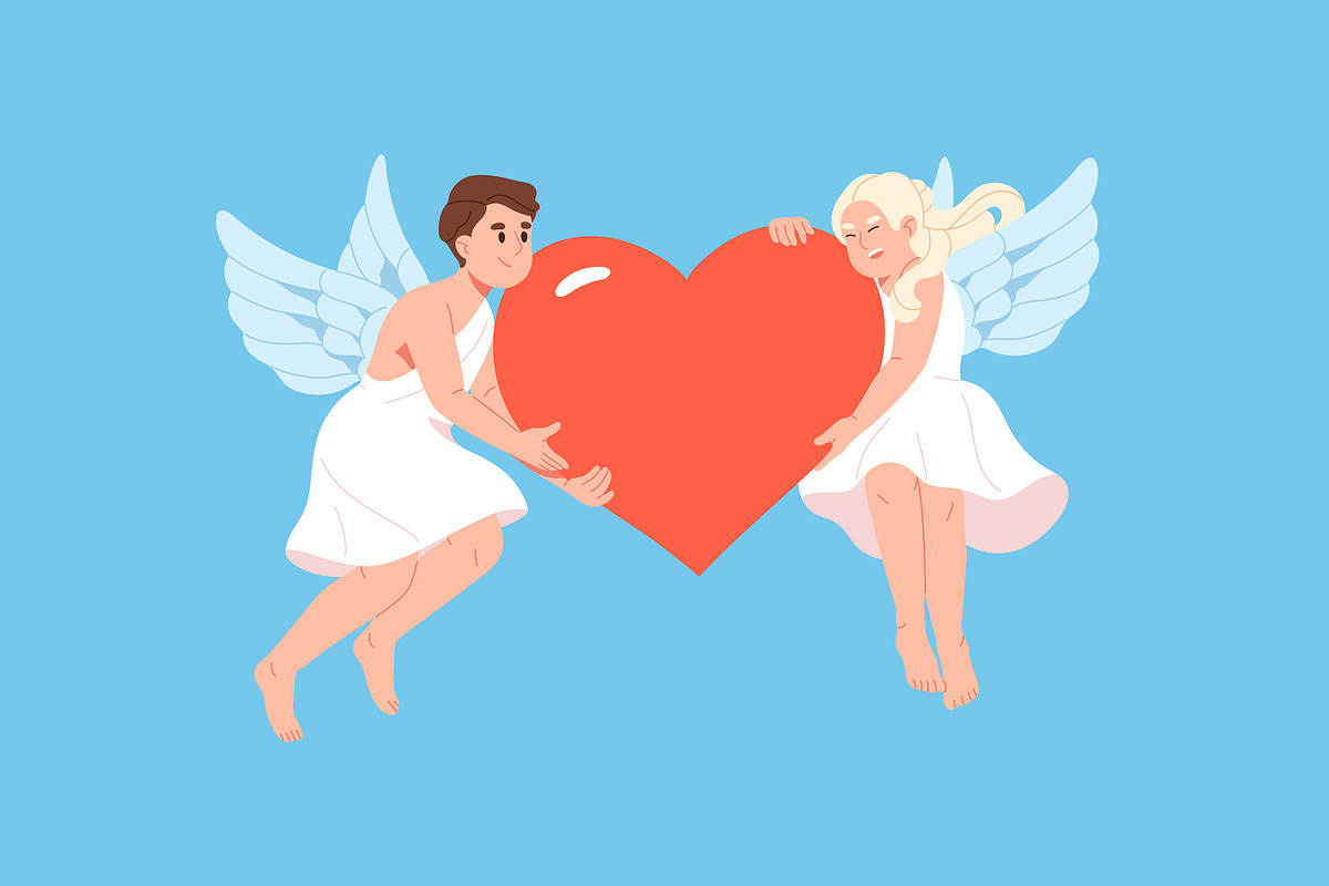 Cupids set, Valentine's Day cards, a Person Illustration by PaperTrident (Photo 7 of 14)