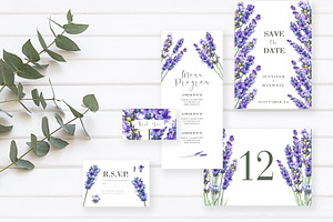Watercolor Lavender Wedding., an Invitation Template by Kotkoa