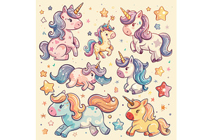 Colorful Baby Unicorns Cute