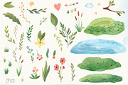POND and FOREST. Beaver, deer, bird, an Animal Illustration by OlliArtDesign (Thumbnail 3 of 7)