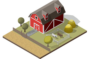 American Traditional Old Barn, an Animal Illustration by piter.goskov
