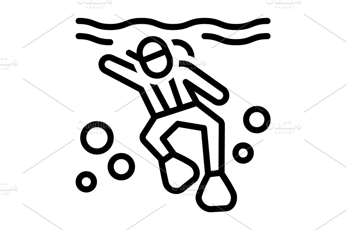Diving plunge black icon, an Outline Icon by Creative priyanka