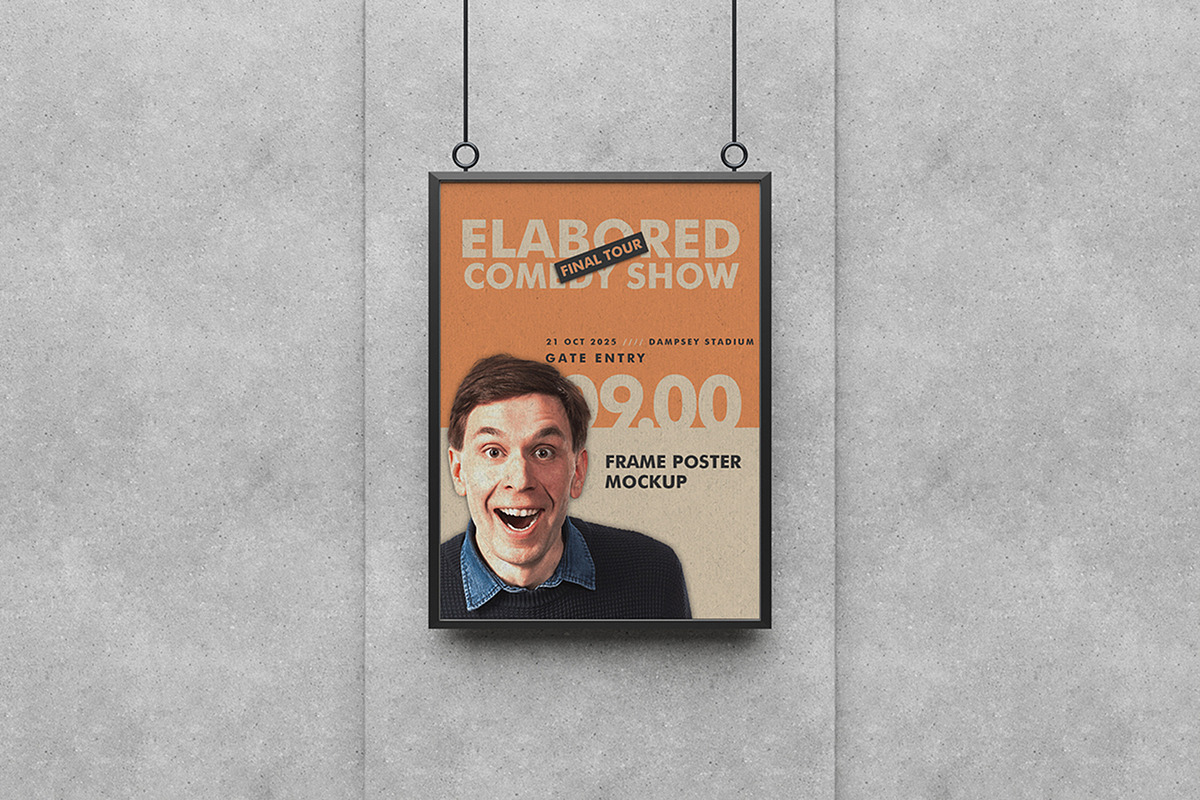 Realistic Frame Poster Mockup PSD, an Advertising Mockup by MA-KING_ART (Photo 2 of 3)