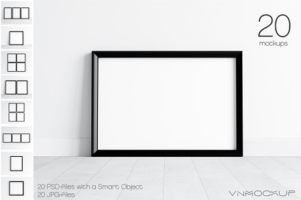 Black Frames Bundle - 20 Mockups