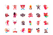 Devil Cartoon Stickers Set, an Emoji Icon by Vectors Market (Thumbnail 5 of 6)