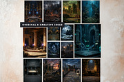 Ars Goetia Dark Fantasy Backdrop Set, a Background Graphic by ThatsDesignArt (Thumbnail 5 of 13)