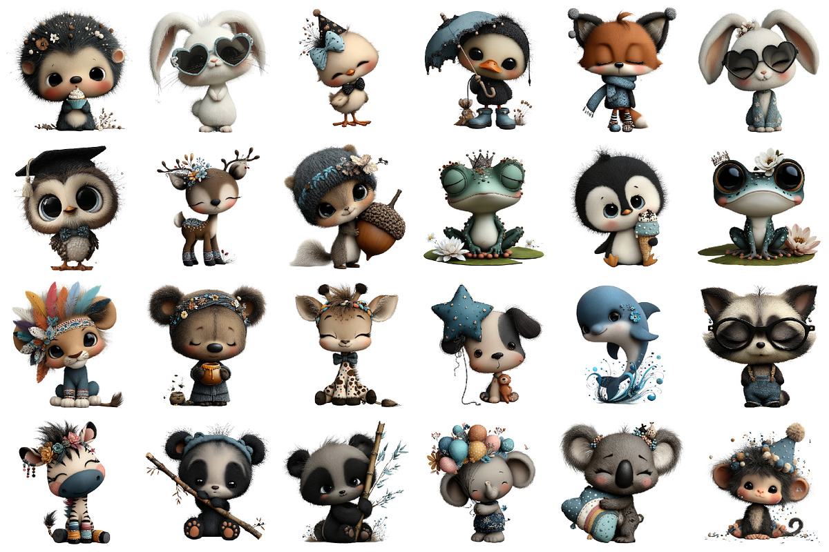 Whimsical Animals Clipart, an Illustration by designcity5 (Photo 2 of 5)