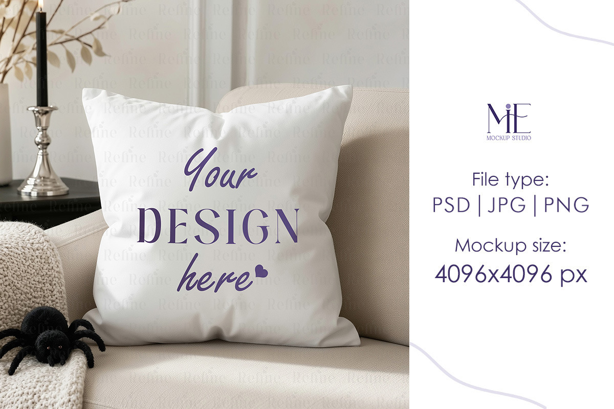 Square Pillow Cushion PSD Mockup, a Household Mockup by Mie Mockup Studio (Photo 2 of 7)