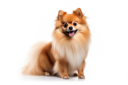 Pomeranian spitz isolated on white background, an Animal Photo by AlyaAnd