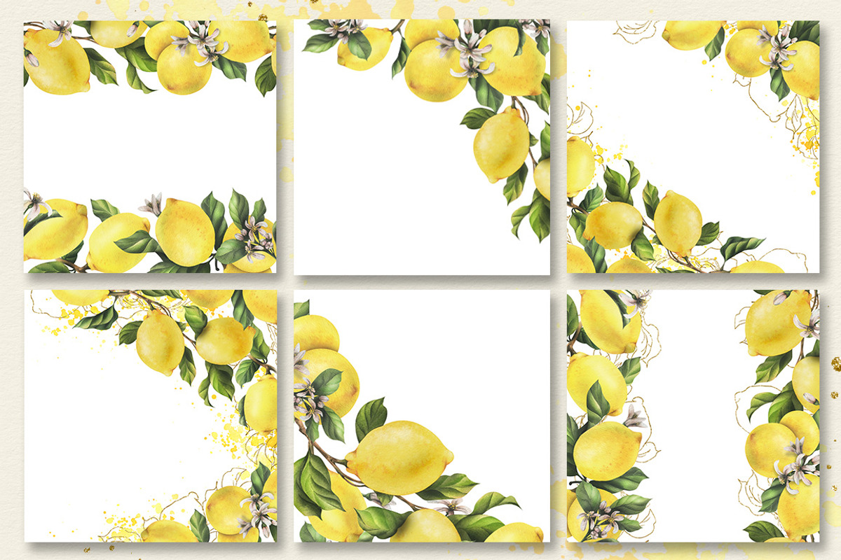 Lemons sunny watercolor clipart, a Food Illustration by NATASHA CHU (Photo 15 of 23)