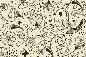 Vector Seamless Spring Pattern