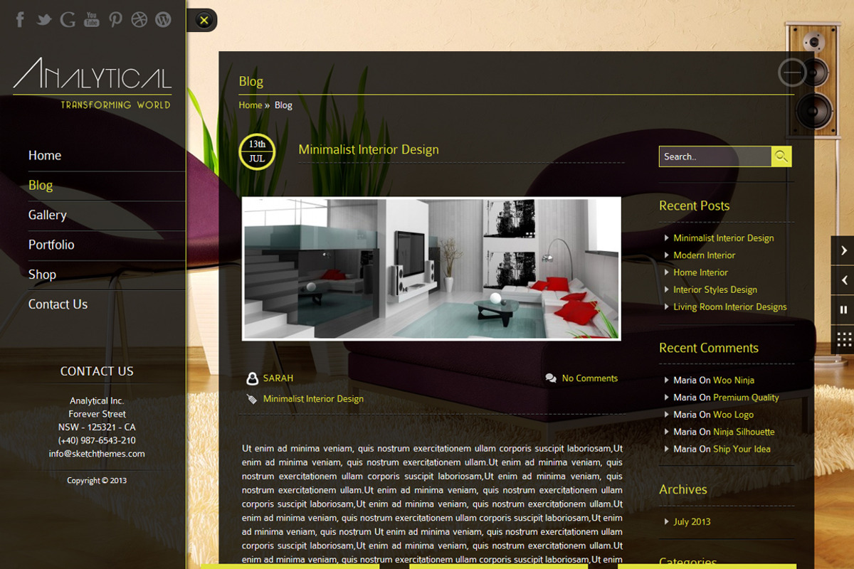 Analytical WordPress Theme, a WordPress Template by SketchThemes (Photo 3 of 5)