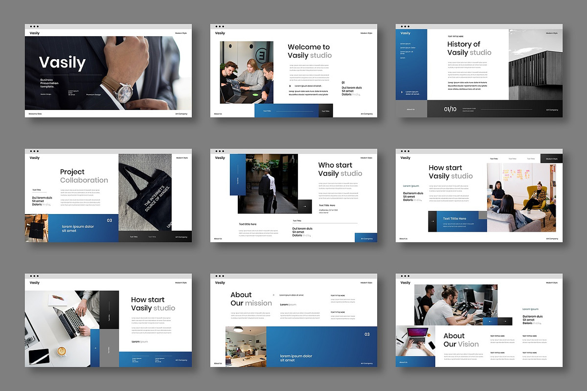 Vasily - Business Google Slide, a Presentation Template by Dens Creative Studio (Photo 2 of 6)