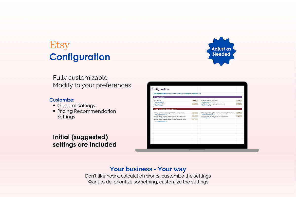 Etsy Pricing Tool - Excel preview 5