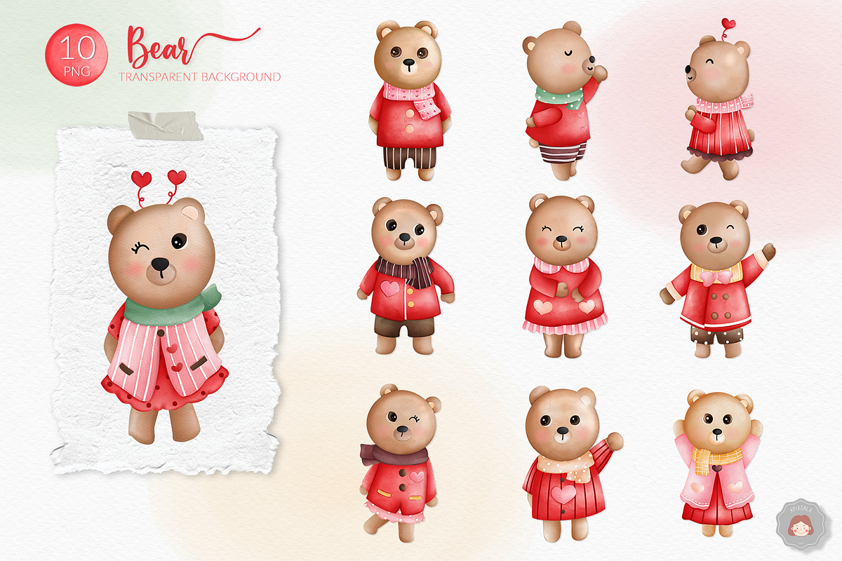 Bear in Love | Valentine Bear, an Animal Illustration by Apixsala (Photo 2 of 8)