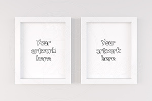 Two vertical white frames mock up