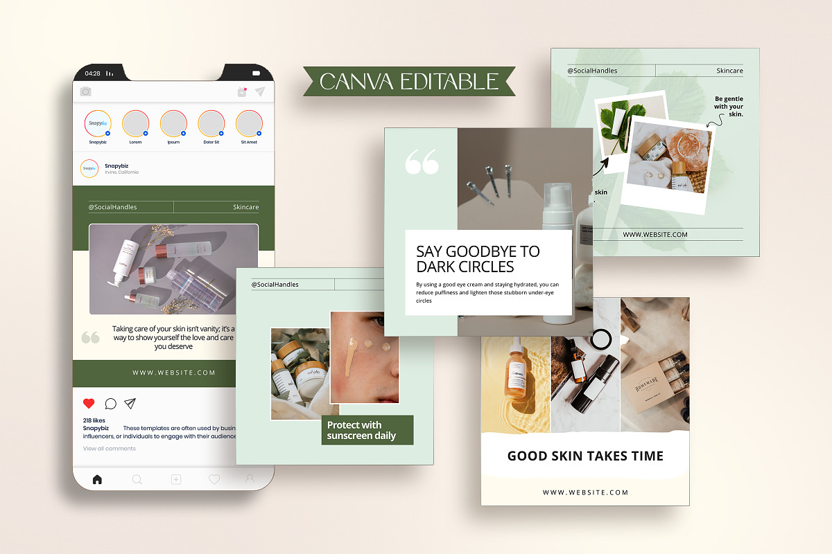 Skincare Instagram Marketing Temp, a Social Media Template by Snapybiz (Photo 3 of 10)