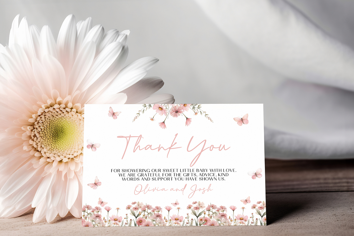 Floral Baby Shower Thank You Card, an Invitation Template by Digital_Mind (Photo 4 of 6)
